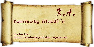 Kaminszky Aladár névjegykártya